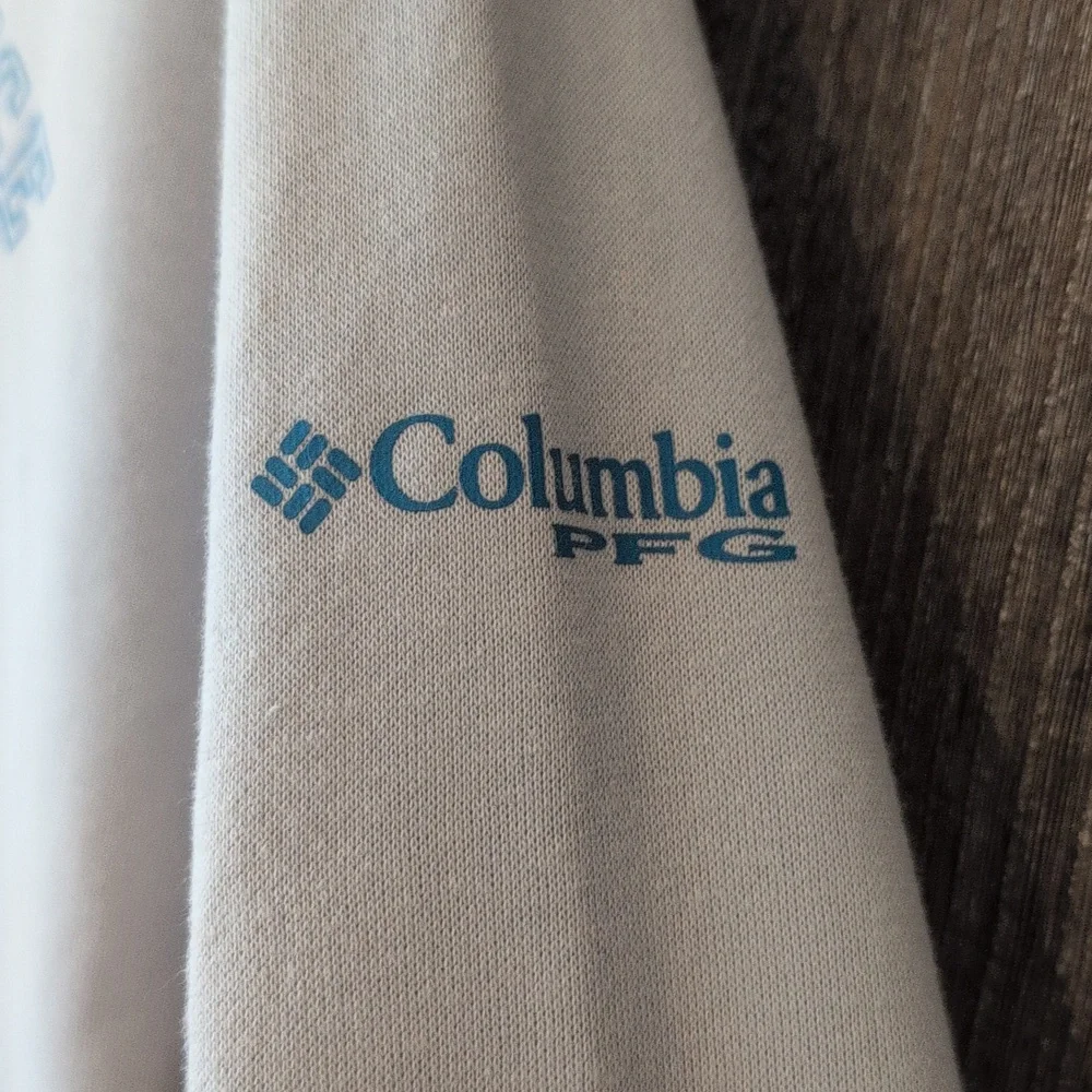 Boys Columbia PFG gray logo print hoodie size L(14/16) - Picture 3 of 6